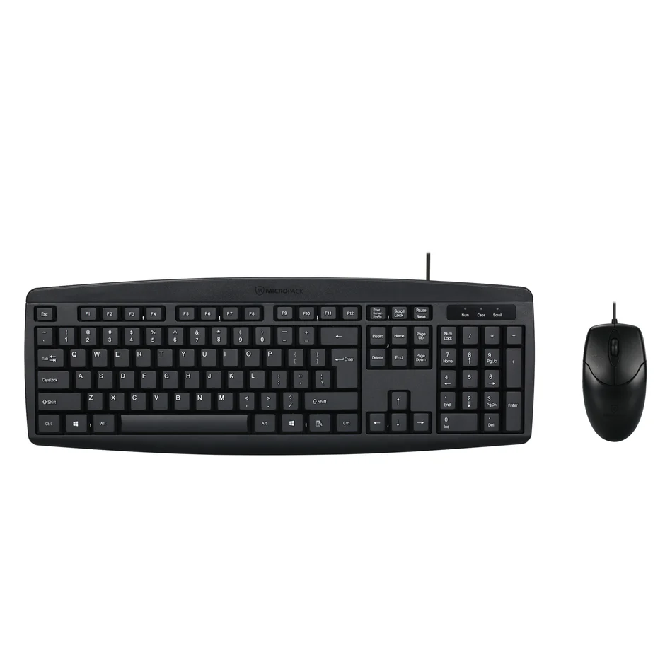 Micropack KM-2003 Black USB Keyboard & Mouse Combo (Poly)