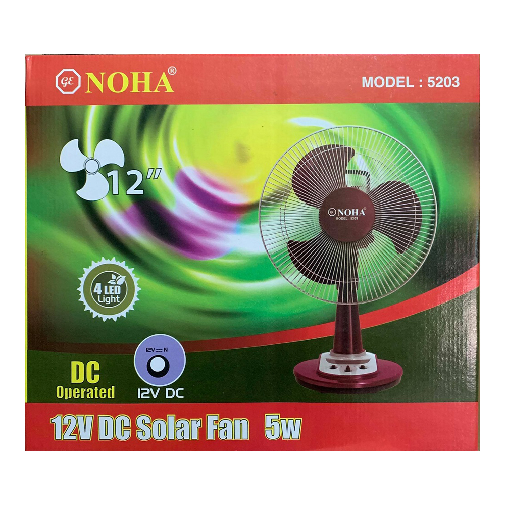 Efficient 12V DC Solar Fan 5W For Eco-Friendly Cooling: 12-Inch Noah Breeze Solution