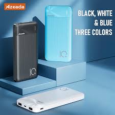 AZEADA AZ-P08 10000MAH QIDIAN SERIES POWER BANK (AZ-P08) (INPUT-MICRO/TYPE-C) (OUTPUT-USB-1/USB-2) with Free Type C Cable