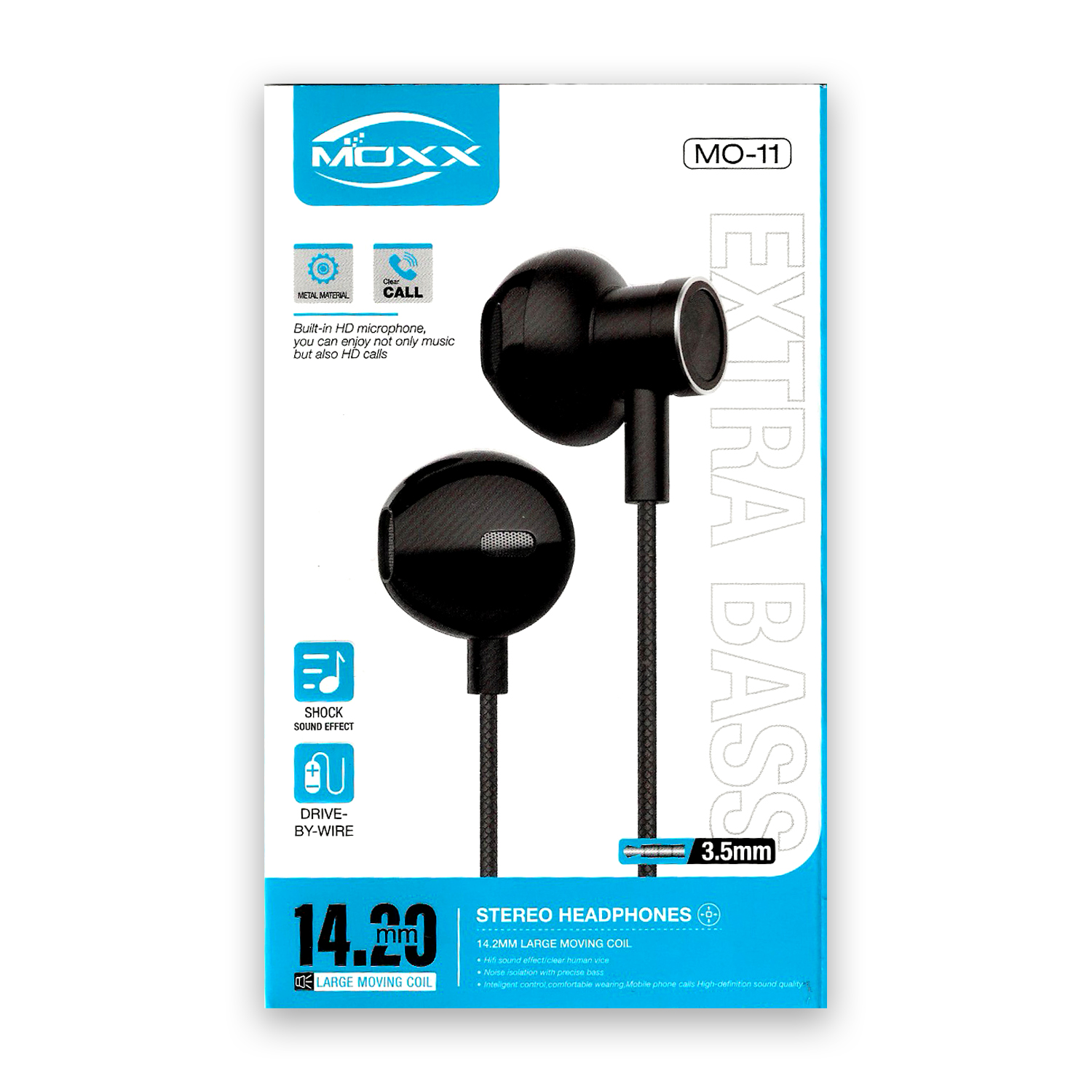 China Brand Stereo Earphone (MO-11)| Super bass Music | 14.20mm long length wire | 3.5mm input type