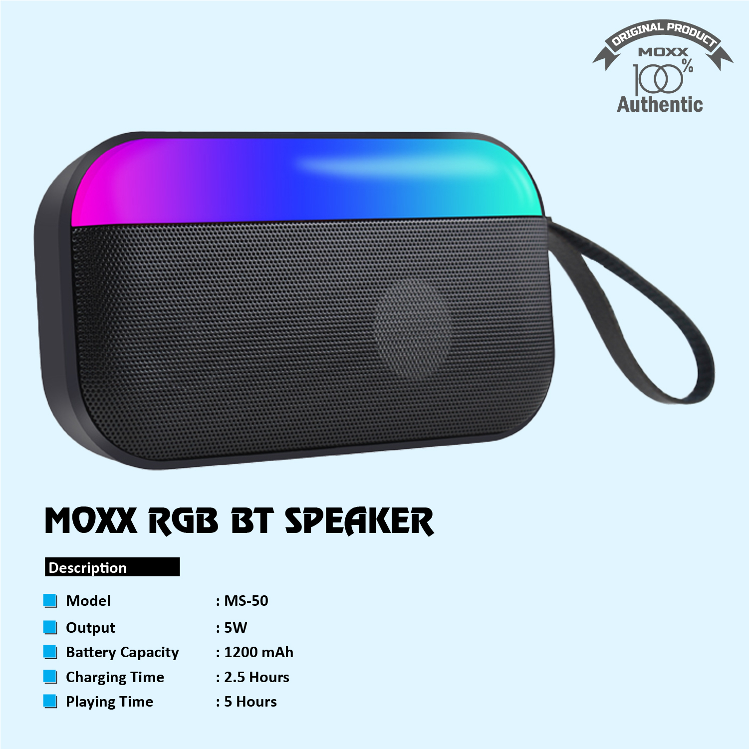 MOXX RGB Wireless Speaker | RGB Light | BT Speaker