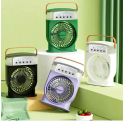 Air Cooler Fan 3 in 1 Mini Portable Fan Humidifier with 7 Colors LED Light Air Cooler 600ml Water Tank Air Cooling Fan This is rechargeable